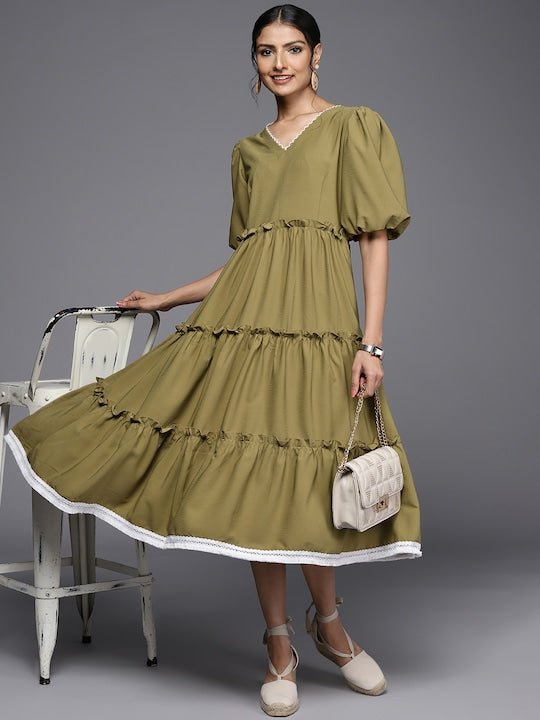 http://www.inddus.com/cdn/shop/products/olive-green-self-striped-cotton-tiered-midi-fit-flare-dress-626215.jpg?v=1665532725