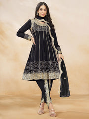 Black Punjabi Dhoti Style Festive Party Suit