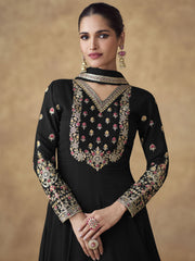 Black-Chinnon-Silk-Festive-Anarkali-Suit