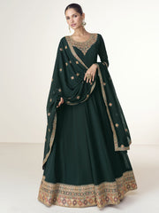 Green Georgette Floor Length Anarkali Suit