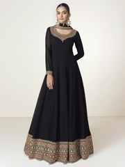 Black Georgette Floor Length Anarkali Suit