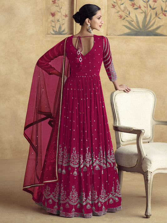 Rani Party Style Designer Anarkali Gown