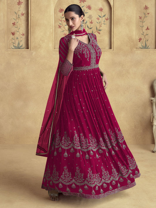 Rani Party Style Designer Anarkali Gown