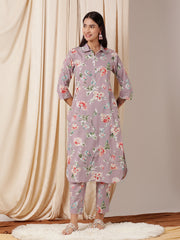 Women Floral Printed Regular Kurta with Trousers