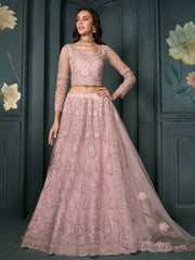 Rose Pink Embroidered Lehenga Choli