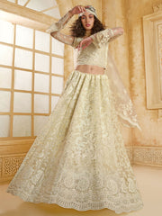 Cream White Embroidered Lehenga Choli