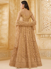 Golden Beige Embroidered Lehenga Choli