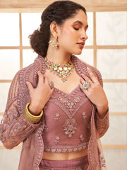 Mauve Embroidered Lehenga Choli