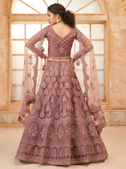 Mauve Embroidered Lehenga Choli