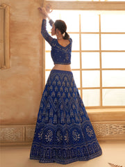 Royal Blue Embroidered Lehenga Choli