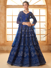 Royal Blue Embroidered Lehenga Choli