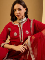 Women Floral Embroidered Regular Kurta with Sharara & With Dupatta