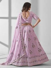 Pink Multi Embroidered Wedding Festive Lehenga Choli