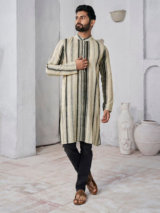 Striped Pure Cotton Straight Kurta