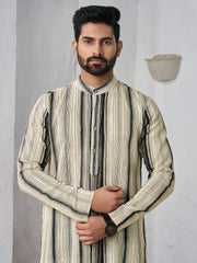 Striped Pure Cotton Straight Kurta