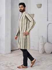 Striped Pure Cotton Straight Kurta