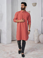 Ethnic Motifs Woven Design Shirt Collar Straight Kurta