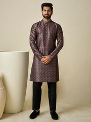 Ethnic Motifs Printed Sequinned Straight Kurta