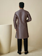 Ethnic Motifs Printed Mandarin Collar Straight Kurta