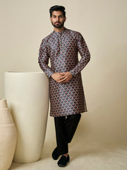 Ethnic Motifs Printed Mandarin Collar Straight Kurta