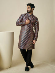 Ethnic Motifs Printed Mandarin Collar Straight Kurta