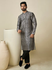 Floral Printed Mandarin Collar Straight Kurta