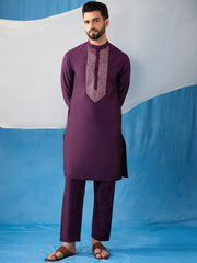 Men Ethnic Motifs Embroidered Regular Thread Work Kurta with Trousers