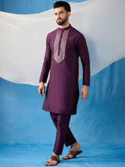 Men Ethnic Motifs Embroidered Regular Thread Work Kurta with Trousers