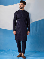 Men Ethnic Motifs Embroidered Regular Sequinned Kurta with Trousers