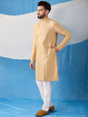 Men Ethnic Motifs Embroidered Regular Sequinned Kurta with Trousers