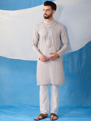 Men Ethnic Motifs Embroidered Regular Sequinned Kurta with Trousers