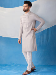 Men Ethnic Motifs Embroidered Regular Sequinned Kurta with Trousers