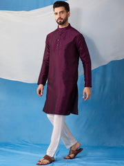 Floral Embroidered Thread Work Jacquard Weave Stright Kurta With Trousers