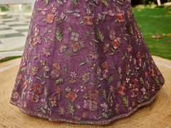 Lavender net with Coding and Zarkan embroidery Semi-Stitched Lehenga choli & Dupatta