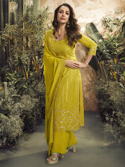 Malaika Arora Women Floral Embroidered Regular Kurta with Palazzos & With Dupatta