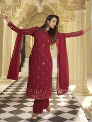 Malaika Arora Women Ethnic Motifs Embroidered Regular Sequinned Kurta with Palazzos & With Dupatta