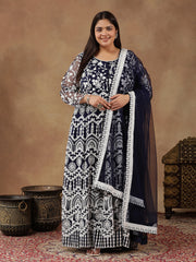 Royal Blue Women Ethnic Motifs Printed Kurta