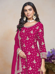 Tempting Chinon Rani Color Festive Look Palazzo Suit