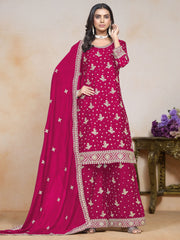 Tempting Chinon Rani Color Festive Look Palazzo Suit