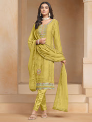 Yellow Multi Embroidery Salwar Kameez Suit