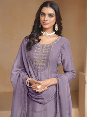 Purple Multi Embroidery Salwar Kameez Suit