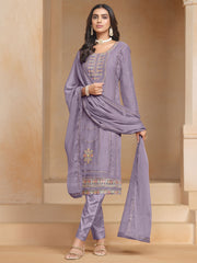 Purple Multi Embroidery Salwar Kameez Suit