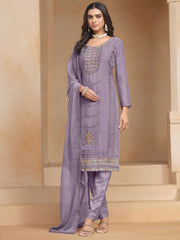 Purple Multi Embroidery Salwar Kameez Suit