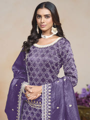 Purple Organza Pakistani Suit