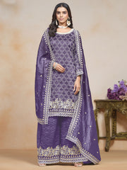 Purple Organza Pakistani Suit