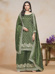 Mehndi Organza Pakistani Suit