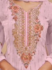 Pink Embroidered Pakistani Pant Suits