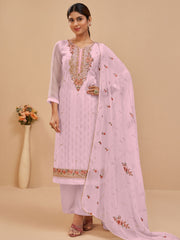 Pink Embroidered Pakistani Pant Suits