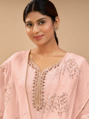 Peach Multi Embroidered Pakistani Pant Style Suit