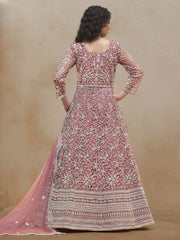 Pink Embroidery Festive Anarkali Suit